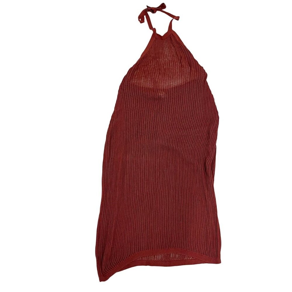 Beach Riot Anthropologie Brown Crochet Open Knit Halter Dress‎ Cover Up Size 3X